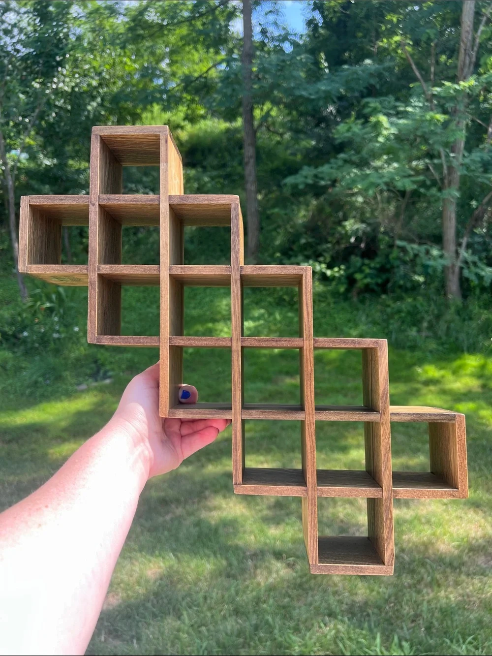 Vintage Style Wood Wall Shelf Spice Rack Miniatures Display Shadowbox Wall Decor